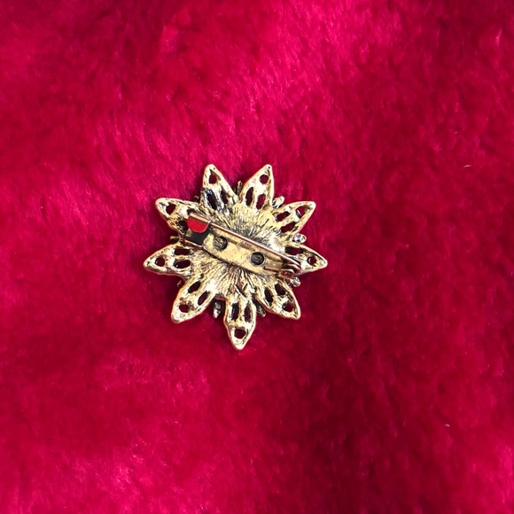 Blue Multi Stone Flower Brooch Pin - Picture 3 of 10